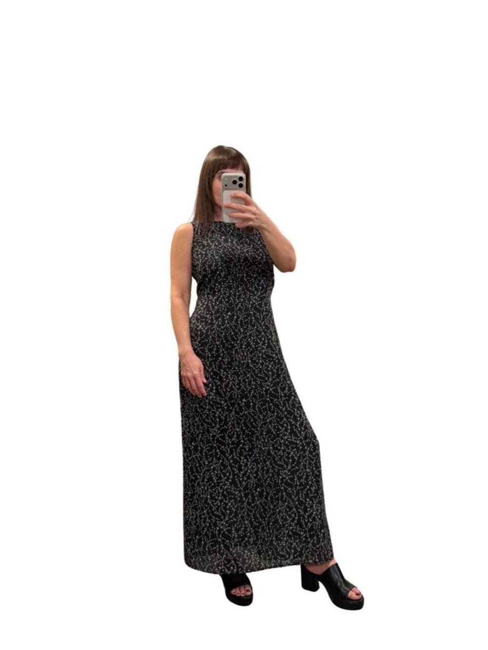 Vintage City Triangles Black Floral Maxi Dress